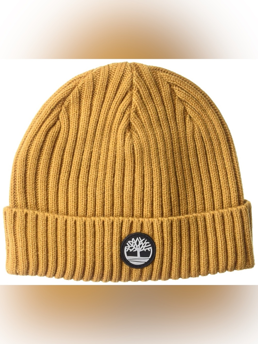 Timberland Men's Rib-Knit Cuff Beanie in Mustard Yellow